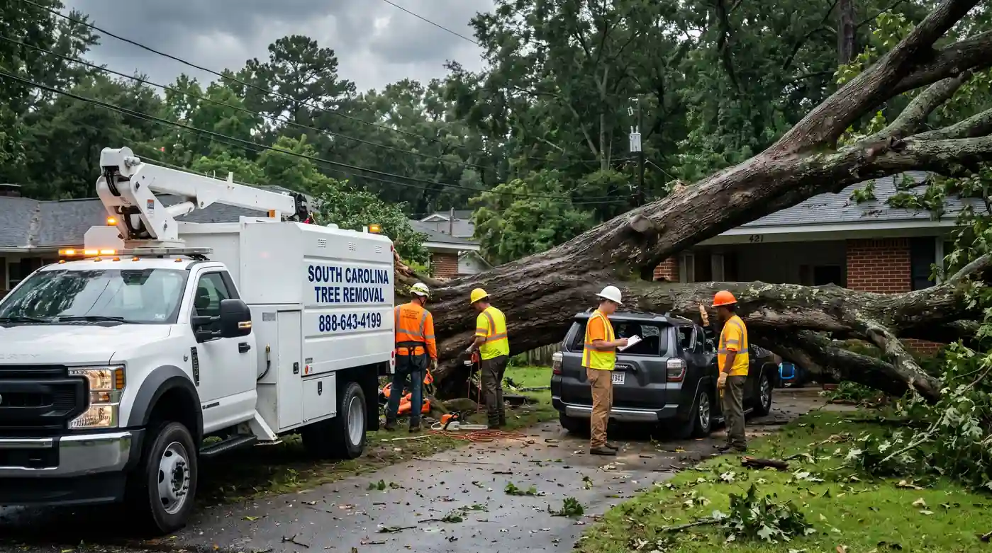 Tree on Car Removal