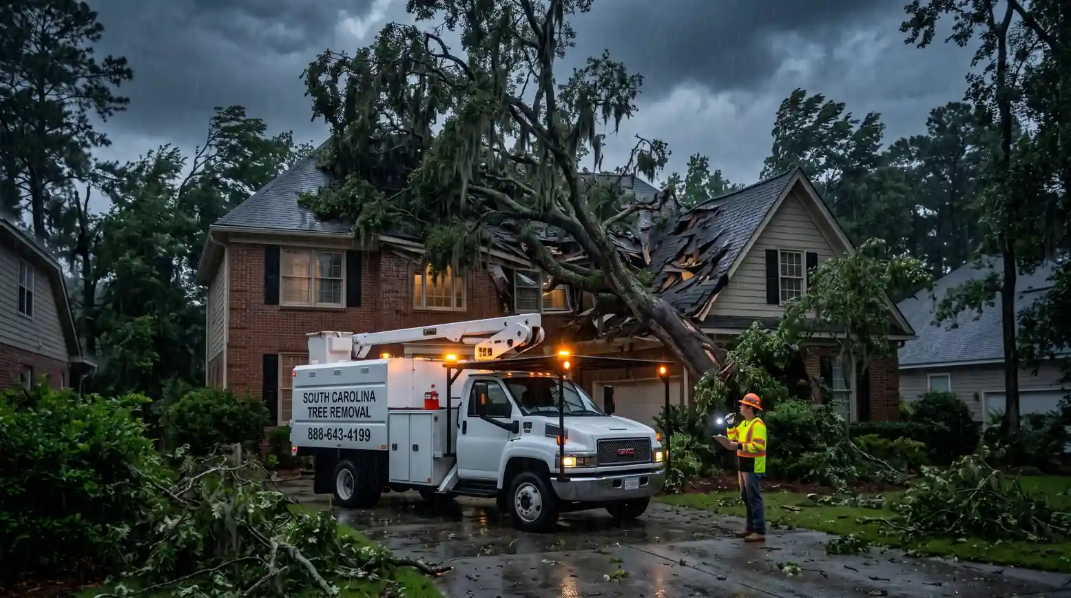 Tree on House Removal